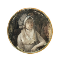 Mournful Woman in White, Damaged But Marvelous Early Portrait Miniature Box