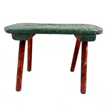 Wonky Old Long Legged Stool in Drippy Paint, Great Color