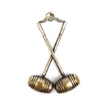 Antique Odd Fellows Double Gavel Pendant