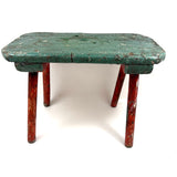 Wonky Old Long Legged Stool in Drippy Paint, Great Color