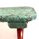 Wonky Old Long Legged Stool in Drippy Paint, Great Color