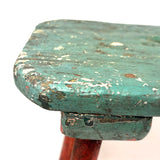 Wonky Old Long Legged Stool in Drippy Paint, Great Color