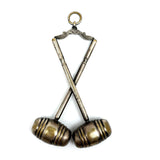 Antique Odd Fellows Double Gavel Pendant