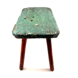Wonky Old Long Legged Stool in Drippy Paint, Great Color