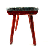 Wonky Old Long Legged Stool in Drippy Paint, Great Color