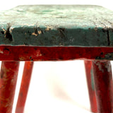 Wonky Old Long Legged Stool in Drippy Paint, Great Color