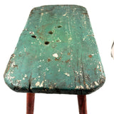 Wonky Old Long Legged Stool in Drippy Paint, Great Color
