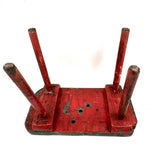 Wonky Old Long Legged Stool in Drippy Paint, Great Color