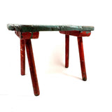 Wonky Old Long Legged Stool in Drippy Paint, Great Color