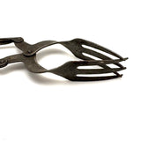 Satisfying Old Mechanical Tin Forked Tongs