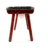 Wonky Old Long Legged Stool in Drippy Paint, Great Color
