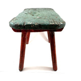 Wonky Old Long Legged Stool in Drippy Paint, Great Color