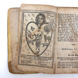 Herz Des Menschen (The Heart of Man), Heavily Worn 1848 Pennsylvania German Devotional with Amazing Engravings and Many Mends