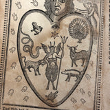 Herz Des Menschen (The Heart of Man), Heavily Worn 1848 Pennsylvania German Devotional with Amazing Engravings and Many Mends