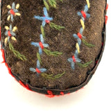 Sweet Antique Potato Shaped Cheerfully Embroidered Pin Cushion