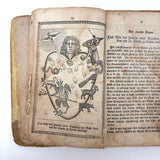 Herz Des Menschen (The Heart of Man), Heavily Worn 1848 Pennsylvania German Devotional with Amazing Engravings and Many Mends