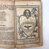 Herz Des Menschen (The Heart of Man), Heavily Worn 1848 Pennsylvania German Devotional with Amazing Engravings and Many Mends