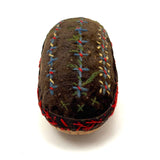Sweet Antique Potato Shaped Cheerfully Embroidered Pin Cushion