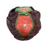 Antique Silk and Leather Sewing Pouch with Pop Out Pin Cushion