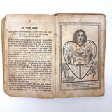 Herz Des Menschen (The Heart of Man), Heavily Worn 1848 Pennsylvania German Devotional with Amazing Engravings and Many Mends