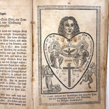 Herz Des Menschen (The Heart of Man), Heavily Worn 1848 Pennsylvania German Devotional with Amazing Engravings and Many Mends