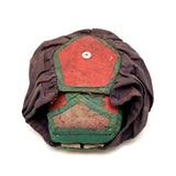 Antique Silk and Leather Sewing Pouch with Pop Out Pin Cushion