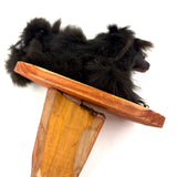 Wild Antique Mechanical Action Real Fur Dog Toy on Bellows