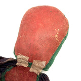 Antique Silk and Leather Sewing Pouch with Pop Out Pin Cushion