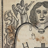 Herz Des Menschen (The Heart of Man), Heavily Worn 1848 Pennsylvania German Devotional with Amazing Engravings and Many Mends