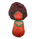 Antique Silk and Leather Sewing Pouch with Pop Out Pin Cushion