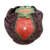 Antique Silk and Leather Sewing Pouch with Pop Out Pin Cushion