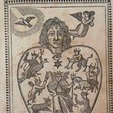 Herz Des Menschen (The Heart of Man), Heavily Worn 1848 Pennsylvania German Devotional with Amazing Engravings and Many Mends