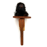 Wild Antique Mechanical Action Real Fur Dog Toy on Bellows