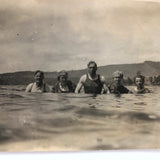 Waterline, Antique Photograph of Five Swimmers