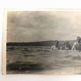 Waterline, Antique Photograph of Five Swimmers