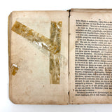 Herz Des Menschen (The Heart of Man), Heavily Worn 1848 Pennsylvania German Devotional with Amazing Engravings and Many Mends