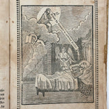 Herz Des Menschen (The Heart of Man), Heavily Worn 1848 Pennsylvania German Devotional with Amazing Engravings and Many Mends