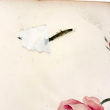 Self-reflexive 19th Century Watercolor Rose with Torn and Taped Stem