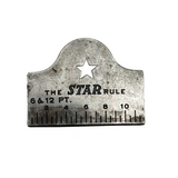 Scarce and Excellent Looking Antique STAR Printer's Make-Up Rule