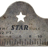 Scarce and Excellent Looking Antique STAR Printer's Make-Up Rule