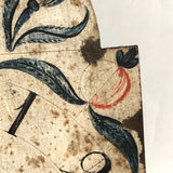 Gorgeous Antique Painted Tin Clock with Compass Star, Flowers, Fruit (for Display)