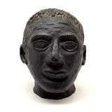 Portrait of a Man, Sensitive and Ever Shifting Large Black Glazed Red Clay Head