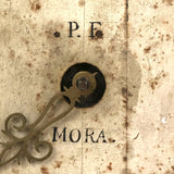 Gorgeous Antique Painted Tin Clock with Compass Star, Flowers, Fruit (for Display)