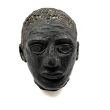 Portrait of a Man, Sensitive and Ever Shifting Large Black Glazed Red Clay Head
