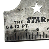 Scarce and Excellent Looking Antique STAR Printer's Make-Up Rule