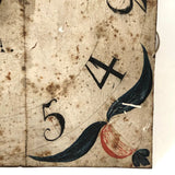 Gorgeous Antique Painted Tin Clock with Compass Star, Flowers, Fruit (for Display)