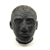 Portrait of a Man, Sensitive and Ever Shifting Large Black Glazed Red Clay Head