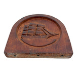 Nice Old Relief Carved Folk Art Ship (formerly a bookend)