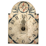 Gorgeous Antique Painted Tin Clock with Compass Star, Flowers, Fruit (for Display)