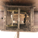 Gorgeous Antique Painted Tin Clock with Compass Star, Flowers, Fruit (for Display)